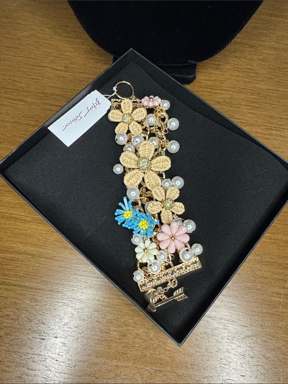 Betsey Johnson Raffia Daisy Bracelet